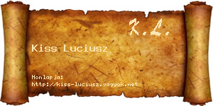 Kiss Luciusz névjegykártya